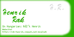 henrik rak business card